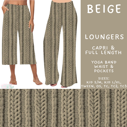 Batch #596 - Sweater Weather - Closes 10/9 - ETA early Dec - Beige Capri and Full Length Loungers