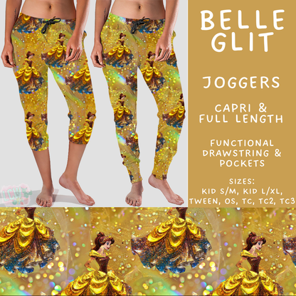 Batch #557 - Princess Glitter - Closes 7/17 - ETA mid Sept - Belle Glit Full and Capri Length Joggers