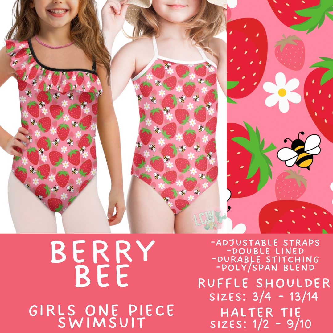 Batch #543 - Pool Party 2 - Closes 6/15 - ETA early/mid August - Berry Bee Girl's Swimsuit