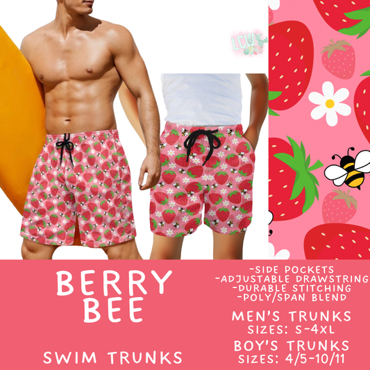 Batch #543 - Pool Party 2 - Closes 6/15 - ETA early/mid August - Berry Bee Boys' & Men's Swim Trunks
