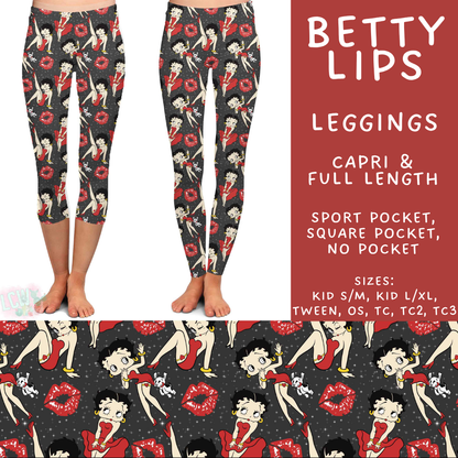 Batch #589 - August Request Run - Closes 9/23 - ETA mid/late Nov - Betty Lips Full and Capri Length Leggings