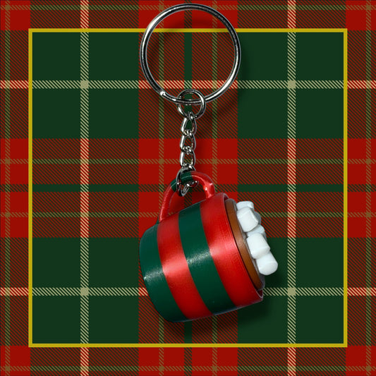 Hot Cocoa Marshmallow Keychain- Fidget Clicker- 3D Printed