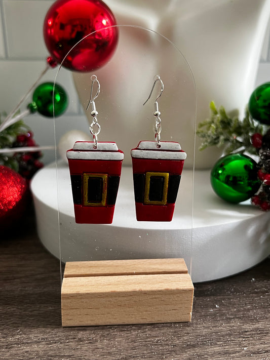 Santa Coffee- Merry Collection- Hook Earring