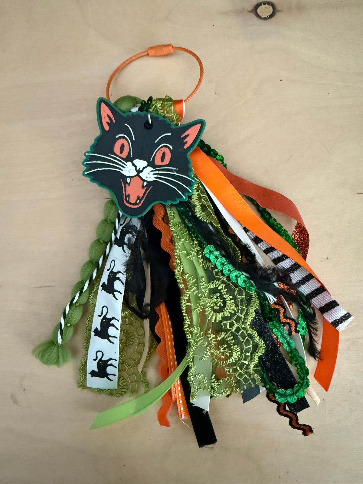 Vintage Black Cat Bag Charm