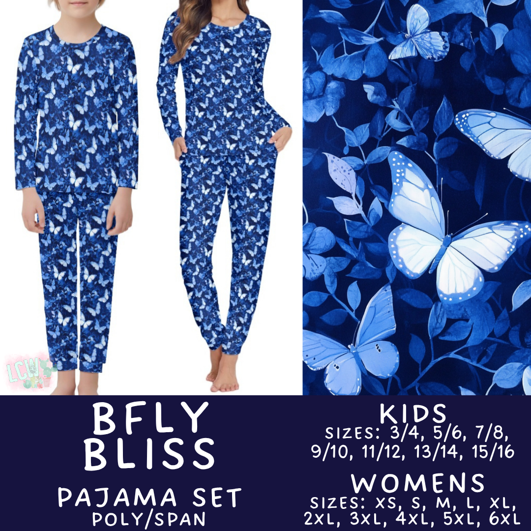 Batch #587 - Family Pajamas 2 - Closes 9/18 - ETA mid Nov - Bfly Bliss Women's & Kid's Pajama Set