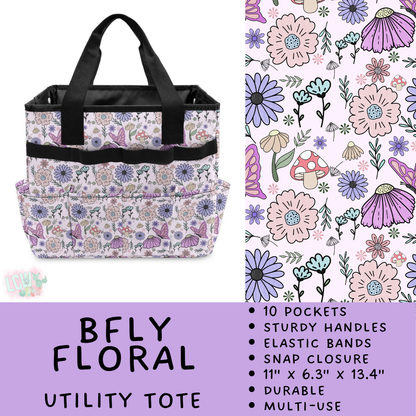 Batch #549 - Utility Tote 2 - Closes 6/29 - ETA late August - BFly Floral Utility Tote