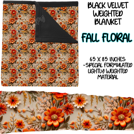 FALL FLORAL - BLACK VELVET WEIGHTED BLANKET ROUND 4 PREORDER CLOSING 10/16