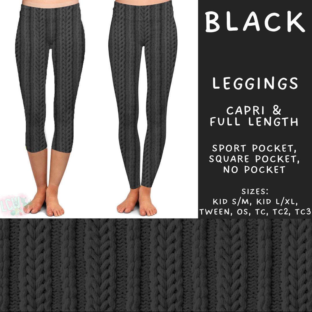 Batch #596 - Sweater Weather - Closes 10/9 - ETA early Dec - Black Full and Capri Length Leggings