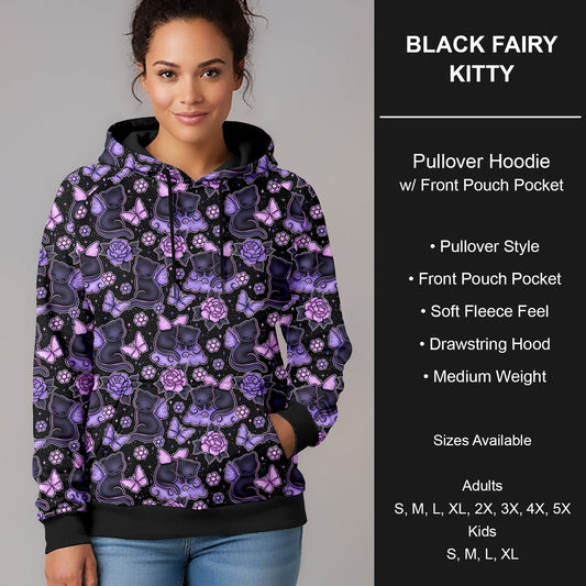 B266 - Preorder Black Fairy Kitty Pullover Hoodie (Closes 12/17. ETA late Feb.)