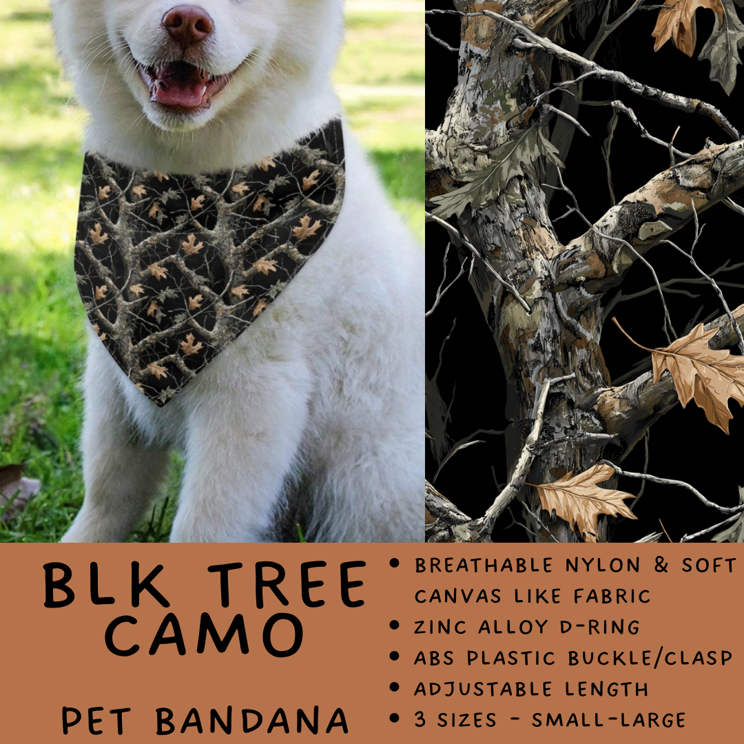 Batch #486 - Pet Gear Collection - Closes 2/6 - ETA early April - Blk Tree Camo Pet Collar Bandana