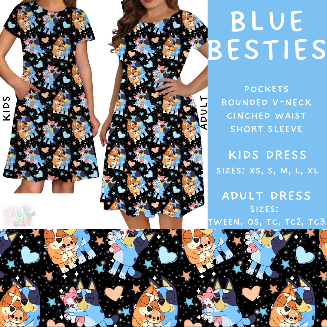 Ready To Ship - Blue Besties Kids Dresses - XS
