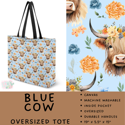 Batch #609 - Travel Collection 2 - Closes 11/6 - ETA early Jan - Blue Cow Oversized Totes