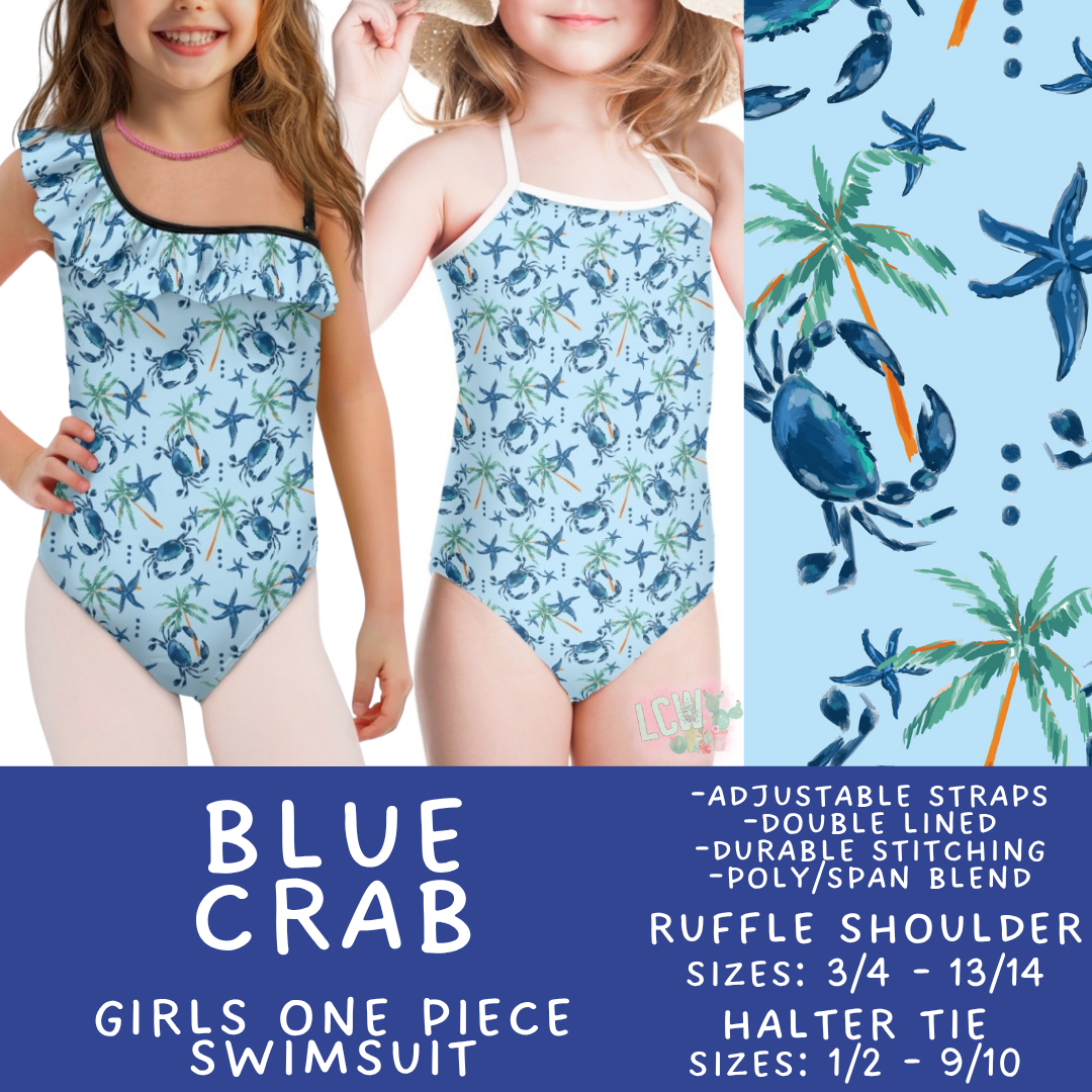 Batch #543 - Pool Party 2 - Closes 6/15 - ETA early/mid August - Blue Crab Girl's Swimsuit