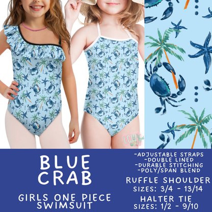Batch #543 - Pool Party 2 - Closes 6/15 - ETA early/mid August - Blue Crab Girl's Swimsuit