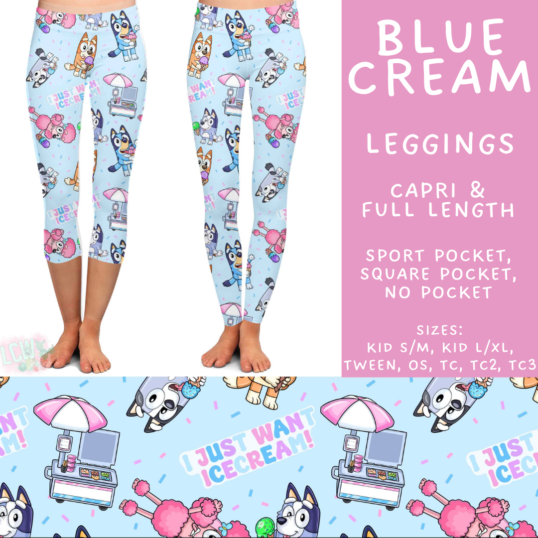 Batch #544 - Cool Characters 16 - Closes 6/17 - ETA mid August - Blue Cream Full and Capri Length Leggings