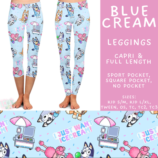 Batch #544 - Cool Characters 16 - Closes 6/17 - ETA mid August - Blue Cream Full and Capri Length Leggings