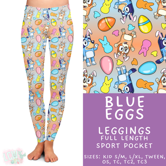 Batch #477 - Magical Character Easter - Closes 1/12 ETA - Early March - Blue Eggs Full Length Leggings