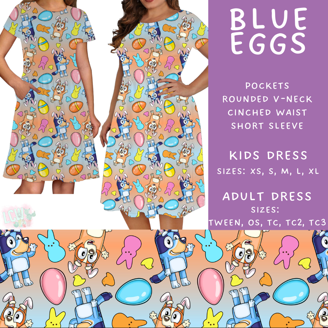 Batch #477 - Magical Character Easter - Closes 1/12 ETA - Early March - Blue Eggs Adult & Kids Dresses
