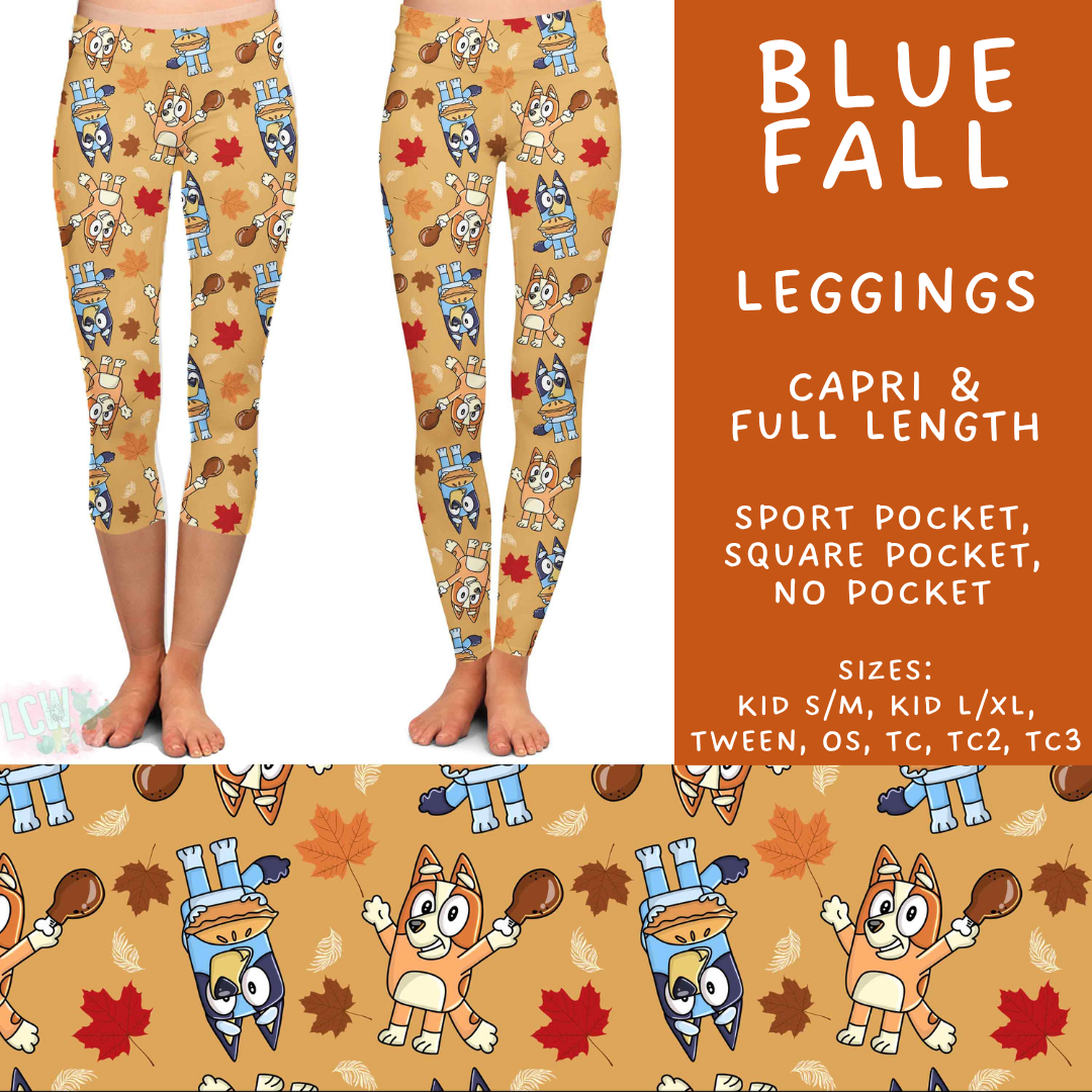 Batch #583 - Magical Character Fall - Closes 9/9 - ETA early Nov - Blue Fall Full and Capri Length Leggings