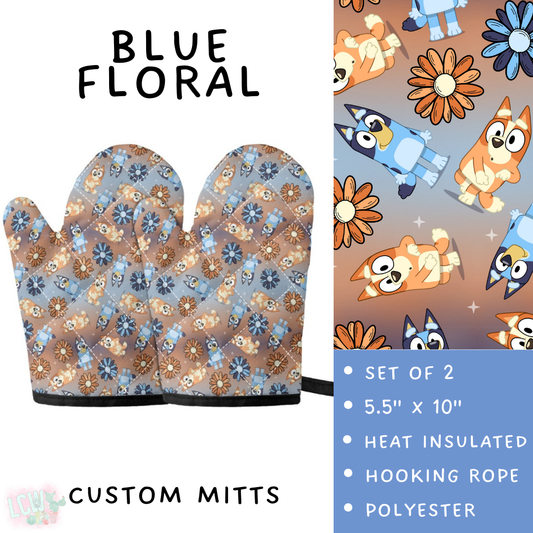 Batch #476 - Bake Off - Closes 1/16 - ETA early/mid March - Blue Floral Oven Mitts