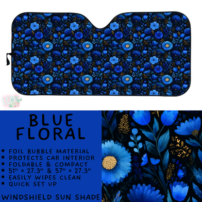 Batch #554 - Car Accessories 3 - Closes 7/10 - ETA early/mid Sept - Blue Floral Windshield Sun Shade