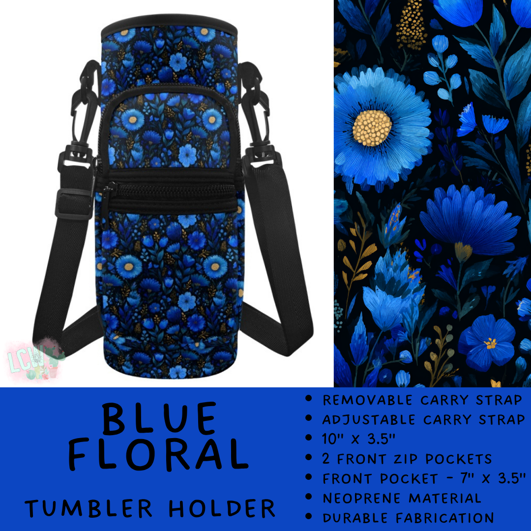 Batch #551 - Tumbler Holder 2 - Closes 7/3 - ETA early Sept - Blue Floral Tumbler Holder