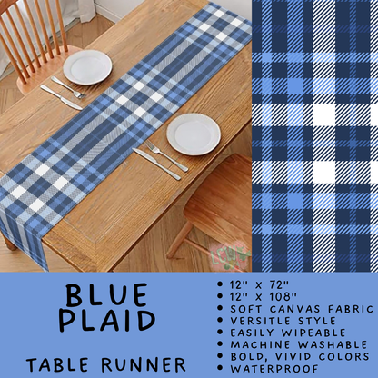 Batch #602 - Table Runners & Placemats - Closes 10/23 - ETA mid Dec - Blue Plaid Table Runner