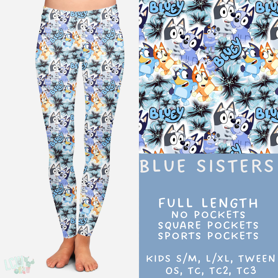 Ready To Ship - Blue Sisters Leggings