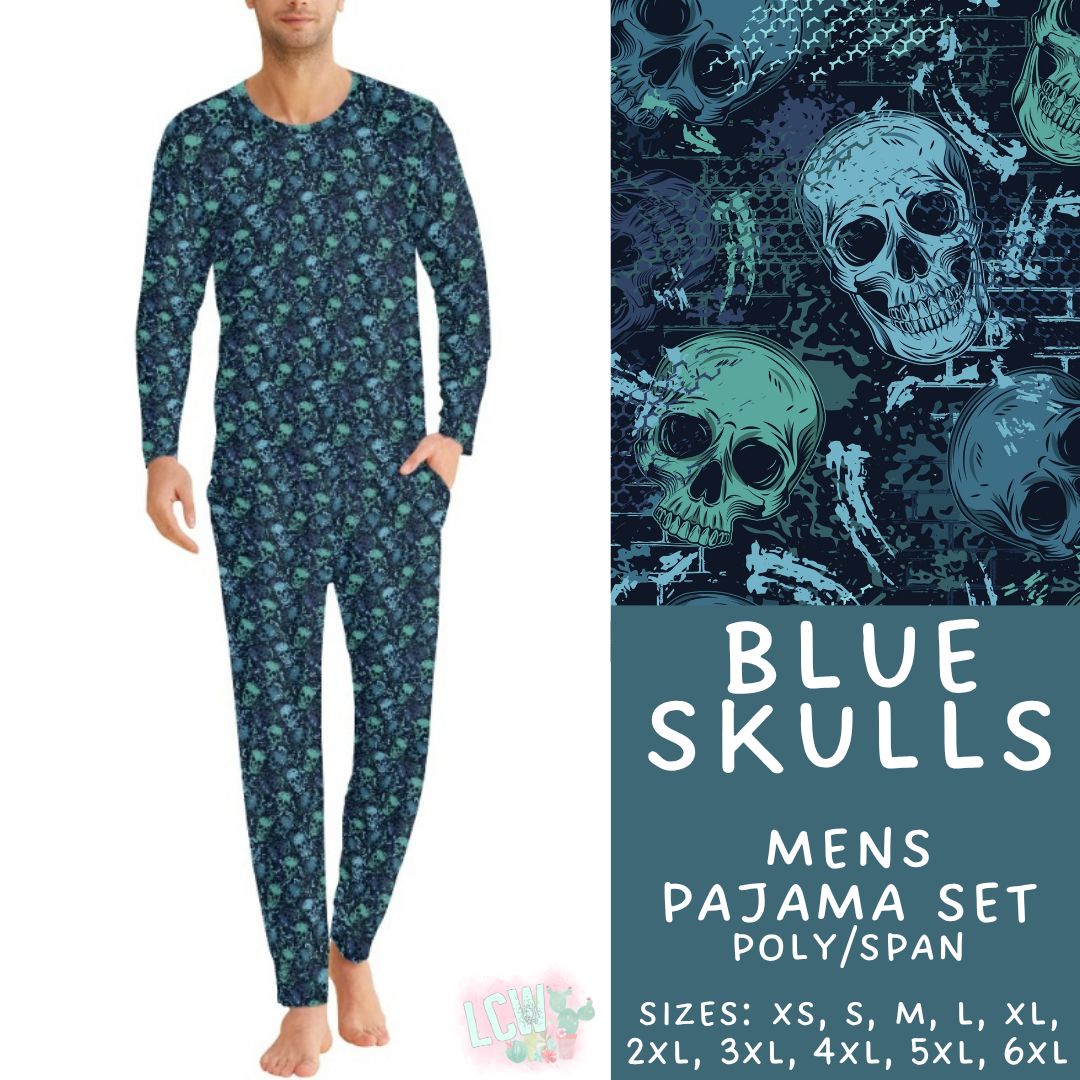 Batch #587 - Family Pajamas 2 - Closes 9/18 - ETA mid Nov - Blue Skulls Men's Pajama Set