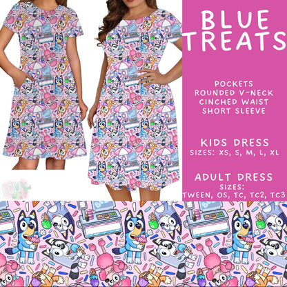 Batch #555 - Cool Characters 7 - Closes 7/13 - ETA mid Sept - Blue Treats Adult & Kids Dresses