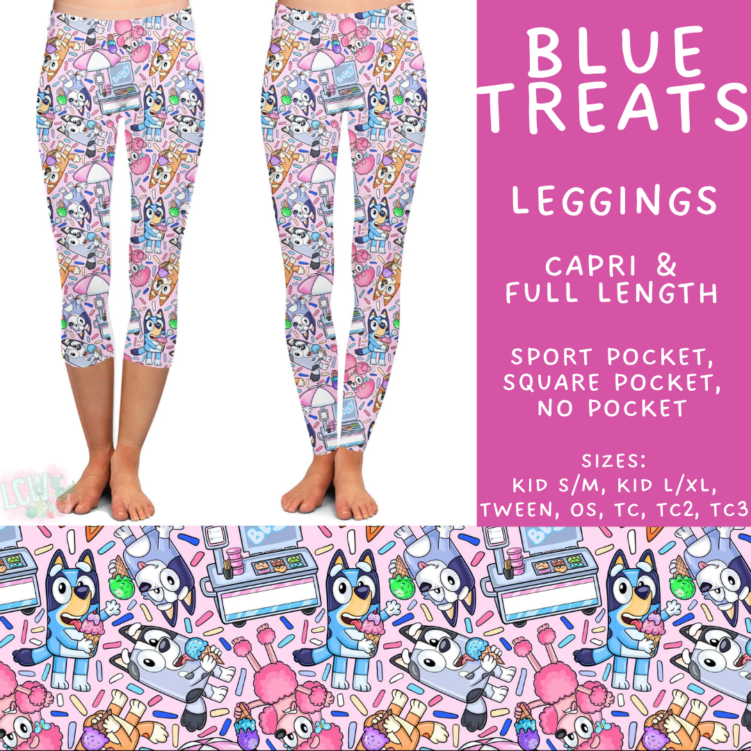 Batch #555 - Cool Characters 7 - Closes 7/13 - ETA mid Sept - Blue Treats Full and Capri Length Leggings
