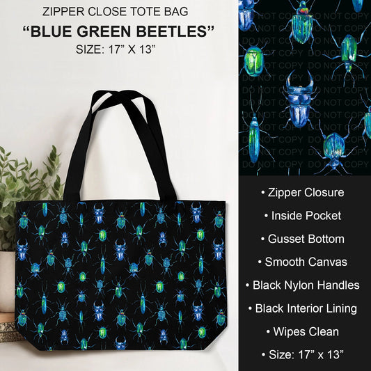B232 - Preorder Blue Green Beetles Tote Bag (Closes 6/04. ETA: late July)