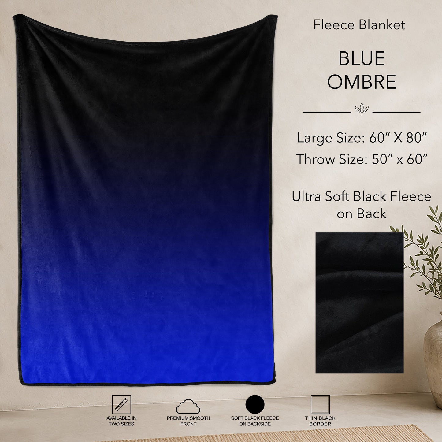 B304 - Pre-Order Blue Ombre Fleece Blanket (Closes 7/31. ETA: early Oct)