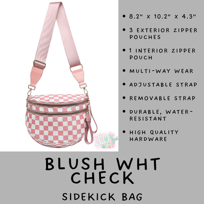 Batch #577 - Sidekick Bag - Closes 8/28 - ETA early/mid October - Blush Wht Check Sidekick Bag