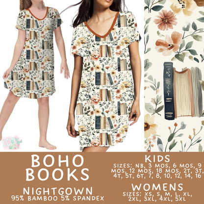 Batch #466 - Mommy & Me Dreamers 2 - Closes 12/22 - ETA mid February - Boho Books Adult & Kid's Bamboo Nightgown