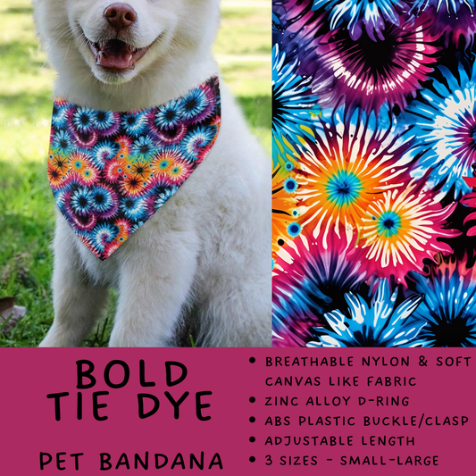 Batch #486 - Pet Gear Collection - Closes 2/6 - ETA early April - Bold Tie Dye Pet Collar Bandana