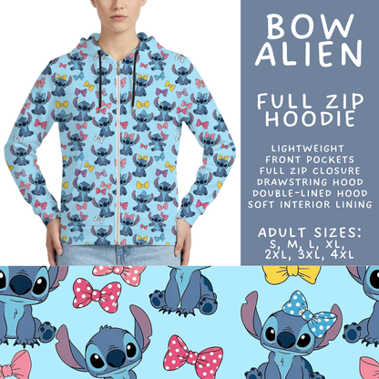 Batch #561 - June Request Run - Closes 7/27 - ETA late Sept - Bow Alien Full Zip Hoodie