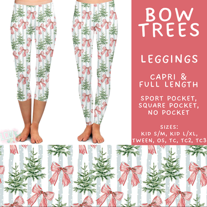 Batch #565 - Christmas in July 2 - Closes 8/5 - ETA early October - Bow Trees Full and Capri Length Leggings