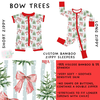 Batch #593 - Little Dreamers Christmas 3 - Closes 10/2 - ETA late Nov - Bow Trees Short and Long Zippy Sleeper