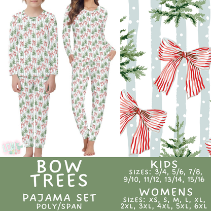 Batch #584 - Christmas Family Pajamas - Closes 9/11 - ETA mid Nov - Bow Trees Womens & Kids Pajama Set