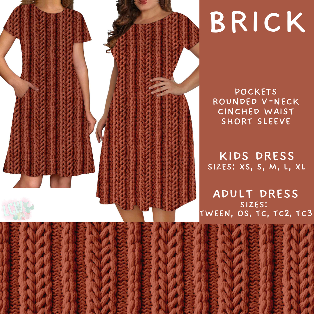 Batch #596 - Sweater Weather - Closes 10/9 - ETA early Dec - Brick Adult & Kids Dresses