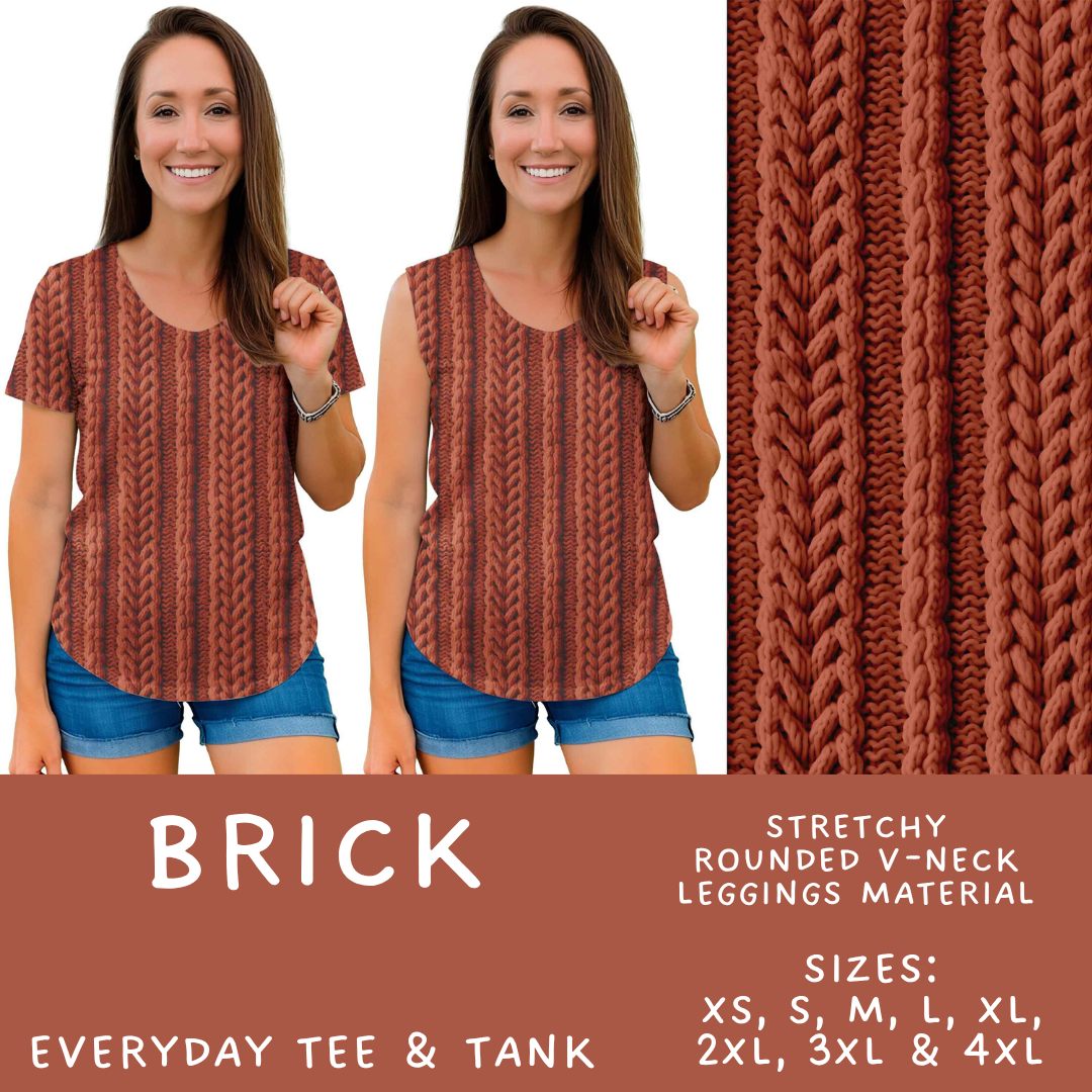 Batch #596 - Sweater Weather - Closes 10/9 - ETA early Dec - Brick Everyday Tank & Tee