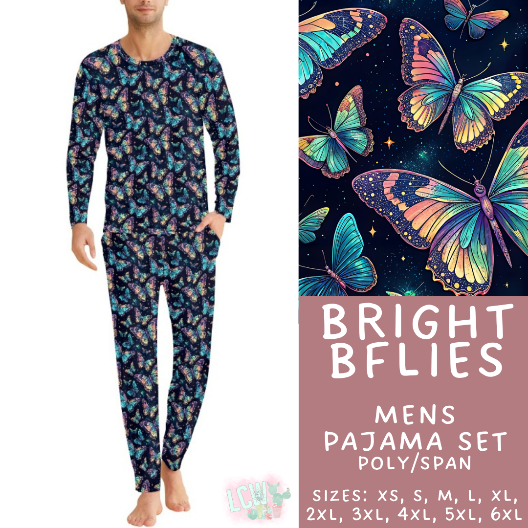 Batch #587 - Family Pajamas 2 - Closes 9/18 - ETA mid Nov - Bright BFlies Men's Pajama Set