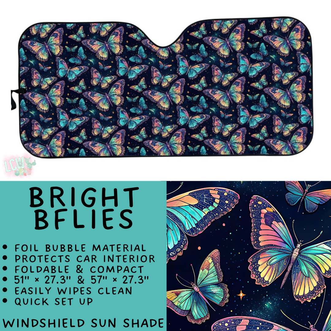 Batch #554 - Car Accessories 3 - Closes 7/10 - ETA early/mid Sept - Bright BFlies Windshield Sun Shade