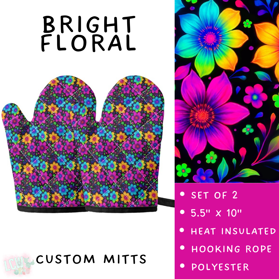 Batch #476 - Bake Off - Closes 1/16 - ETA early/mid March - Bright Floral Oven Mitts