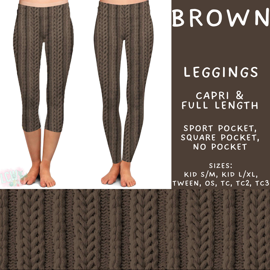 Batch #596 - Sweater Weather - Closes 10/9 - ETA early Dec - Brown Full and Capri Length Leggings