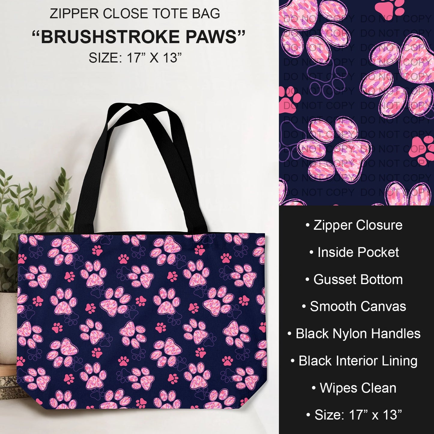 B232 - Preorder Brushstroke Paws Tote Bag (Closes 6/04. ETA: late July)