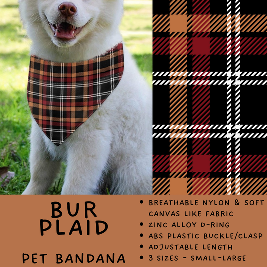 Batch #486 - Pet Gear Collection - Closes 2/6 - ETA early April - Bur Plaid Pet Collar Bandana
