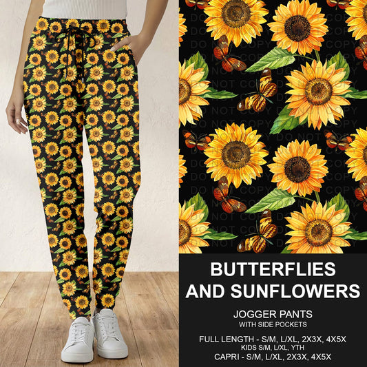 B296 - Preorder Butterflies and Sunflowers Joggers (Closes 6/21. ETA: late Aug.)