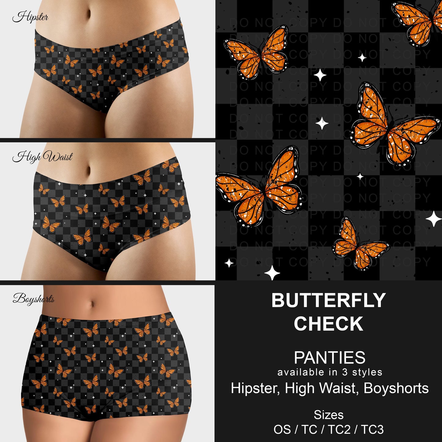B306 - Preorder Butterfly Check Panties (Closes 8/07. ETA mid October)